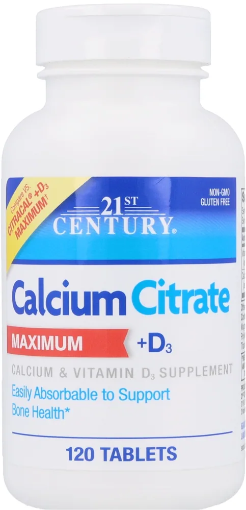 21st Century Calcium Citrate Maximum + D3 Tablets – Image 2