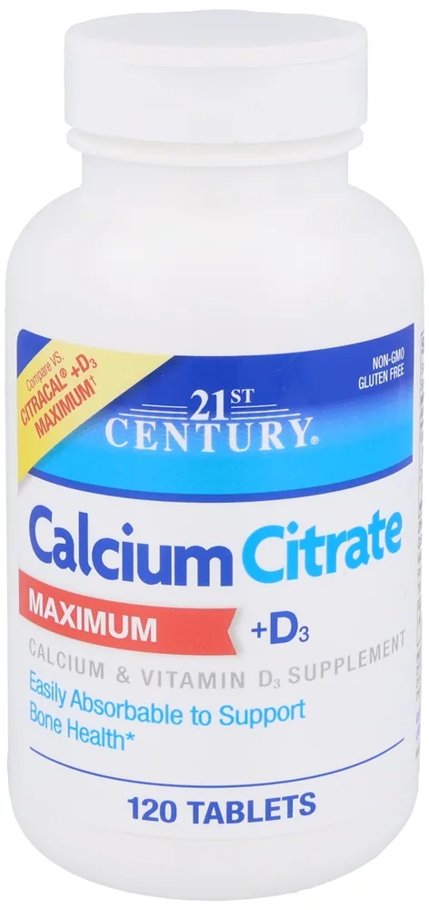 21st Century Calcium Citrate Maximum + D3 Tablets