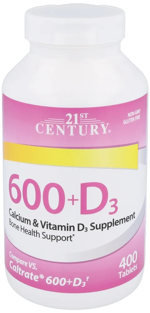 21st Century Calcium 600 mg + D3 800 IU Tablets