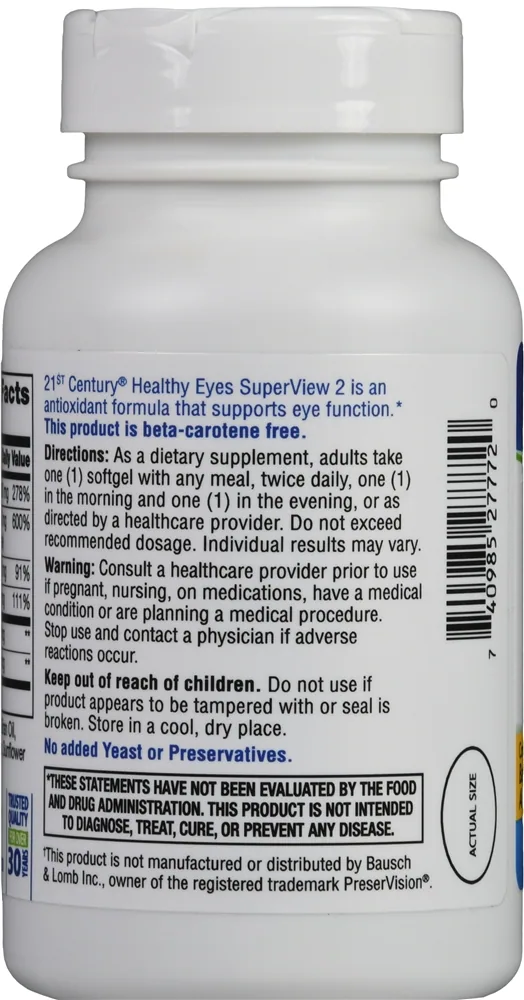 21st Century Healthy Eyes SuperView2 Eye Vitamin And Mineral Supplement Softgels – Image 4